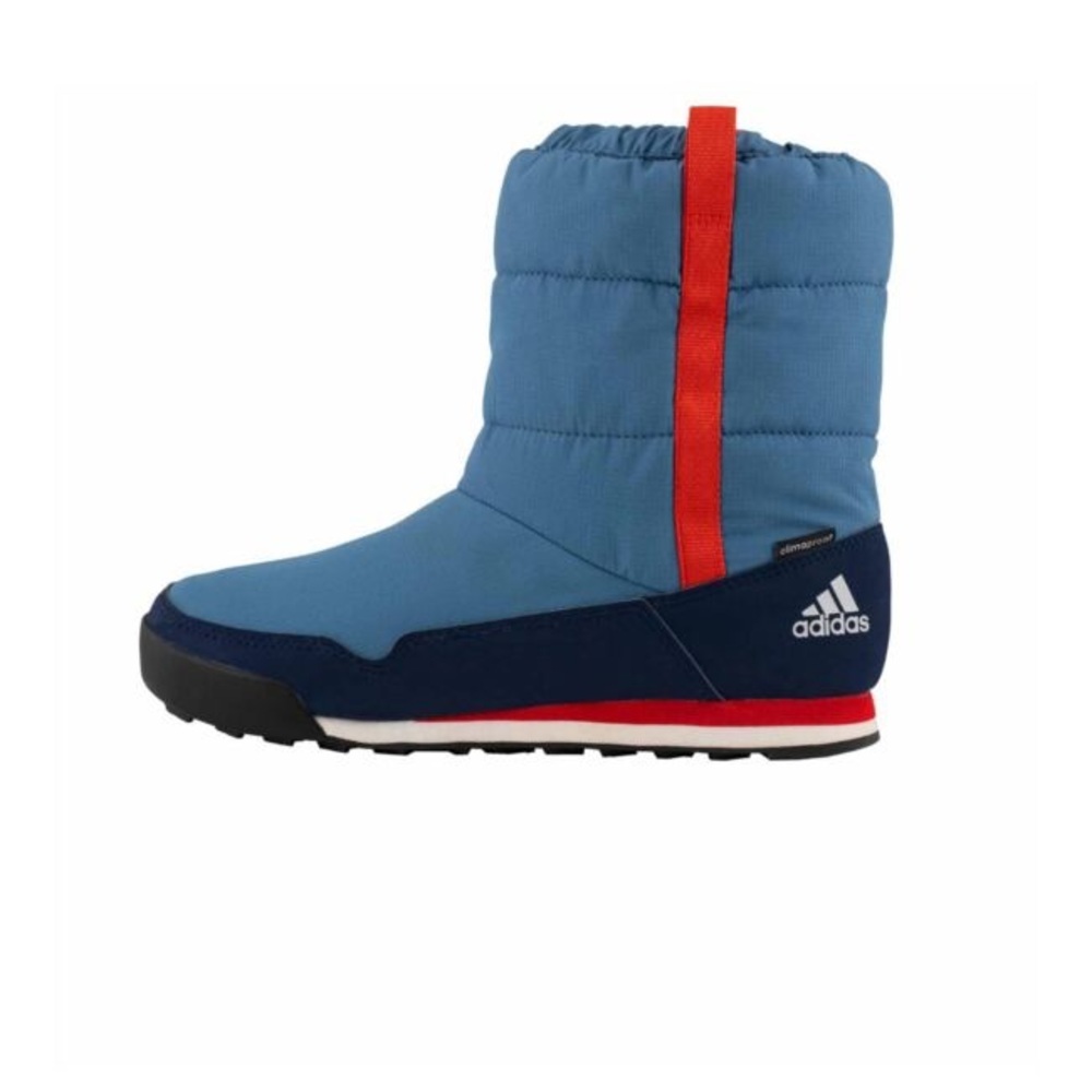 GUC Kids Sz 12 Adidas Blue/Orange Snowboots Pull On Winter Mid-Calf Boy/Girl